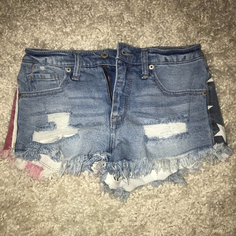 Mossimo High Rise Denim Shorts Americana Sz 00/24